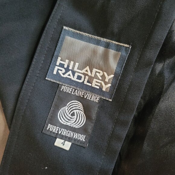 Hilary Radley Trench Coat Womens 4 Black Wool Business Casual Canadian Jacket - Picture 6 of 16